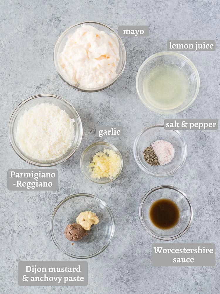 caesar dressing ingredients on board
